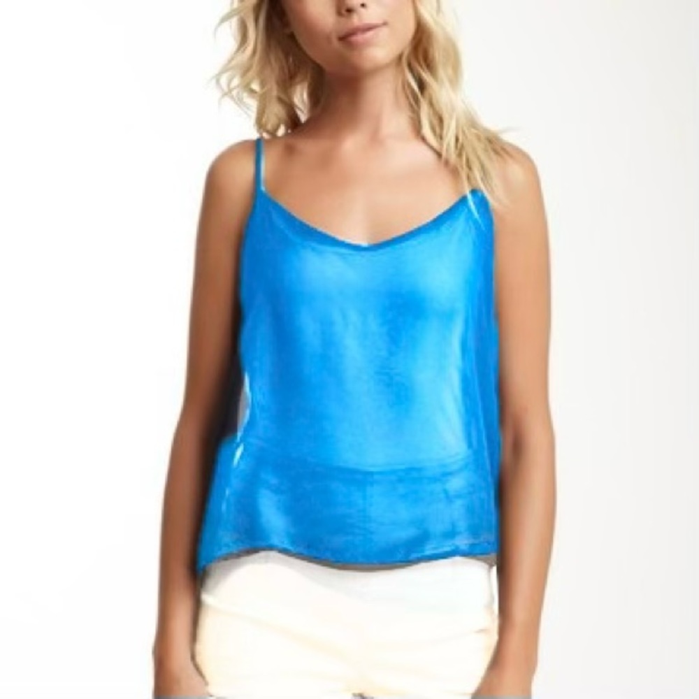 American Apparel Chiffon Camisole in Sheer Turquoise / Teal | Sz S